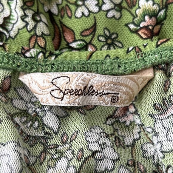 VTG Y2K Speechless Floral Spaghetti Strap Smocked Empire Waist Babydoll Top M - Picture 13 of 15